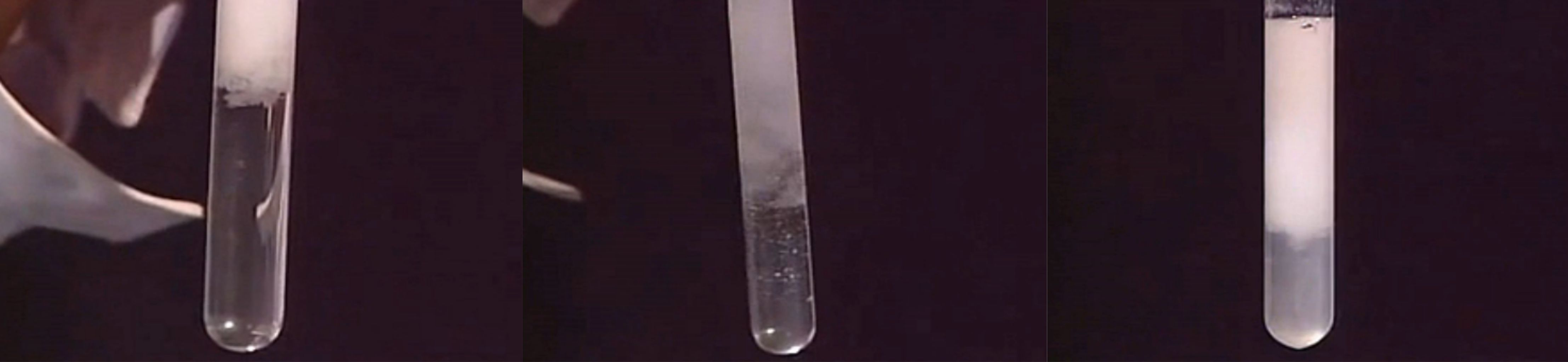 向NaOH溶液里滴加AlCl3溶液至過量,開始無沉淀，過一會(huì)兒產(chǎn)生白色沉淀且不溶解